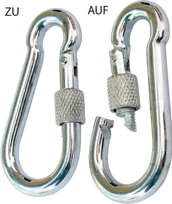 Produktbild von Feuerwehrkarabinerhaken Karabinerhaken Karabiner mit Sicherungsschraube - Größe: 4 - Menge: 10