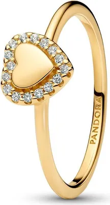 Produktbild von Zirkoniabesetzter Herzring für Damen, IP Gold von PANDORA Timeless