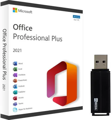 Produktbild von Microsoft Office 2021 Professional Plus Software 32/64 Bit Produktschlüssel +USB-Stick