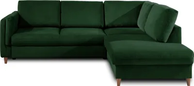 Produktbild von Lisa Design Brooke, Ecksofa rechts, mit Schlaffunktion, 5-Sitzer, aus Samt , Grün