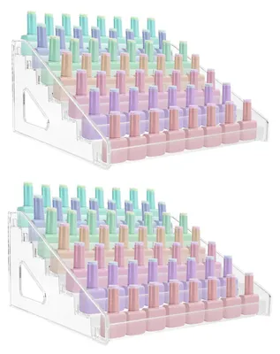 Produktbild von 2-teiliges Nagellack-Aufbewahrungsset für 168 Fläschchen, 7-stöckiger Nagellack-Organizer, Acryl-Nagellackständer für ätherische Öle, Lippenstift und Kosmetika
