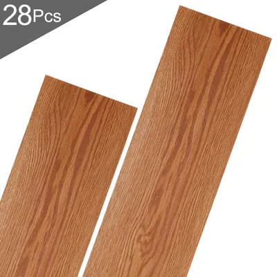 Obrázek produktu pro PVC vinylová podlaha, 4 m², samolepicí, vinylové lamely, protiskluzové, voděodolné, 28 kusů, vinylové desky s dřevěnou strukturou (barva: dřevěná)