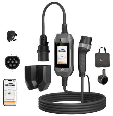 Immagine prodotto di Caricabatterie per veicoli elettrici, controllo intelligente, design portatile, colore grigio tecnico