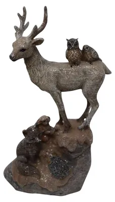 Image de Figurine d'animaux des bois, ornement, 26 cm