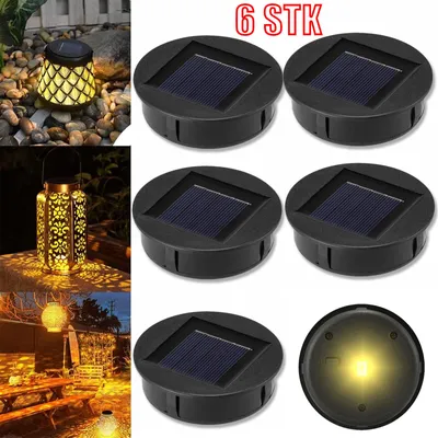 Produktbild von 6 Stk Solarleuchten Ersatz Top mit LED 8cm Solar Ersatzdeckel Solarpanel Latern