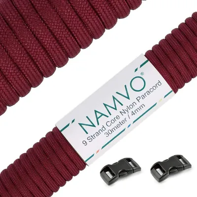 Produktbild von Paracord - 100 Fuß Nylon Fallschirmseil mit 9 inneren Strängen - 550 lbs Zugfestigkeit