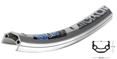 Produktbild von Exal Felgenring MX19 silber 28x1.75 Zoll 622-19 36 Loch 8.5mm VL Bremsflanke geöst