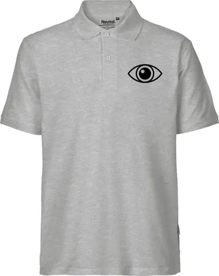 Produktbild von Huuraa Herren Polo Shirt Auge Eye L Sport Grey Bio Baumwolle Fairtrade Poloshirt Geschenkidee