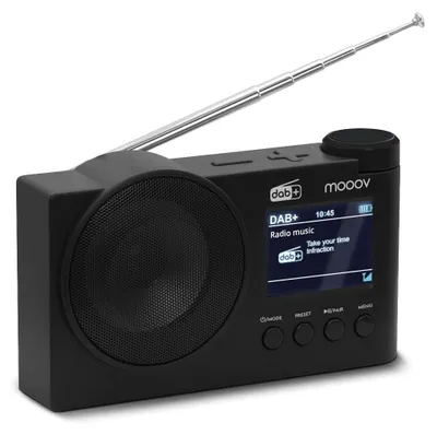 Image de MOOOV 477254 : Radio numérique portable DAB/DAB Plus/FM, Bluetooth et USB – Fonction réveil