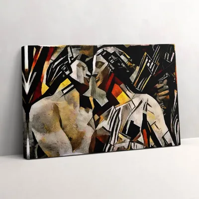Produktbild von Barockzeit - Glasmalerei – Leinwandbild Wandbild – 30x20 cm – Leinwandbilder – Wandbilder – Schlafzimmer – Flur