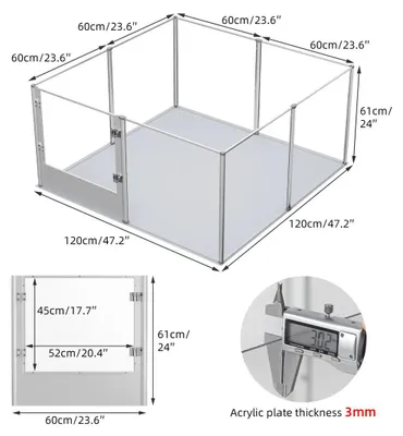 Image de Parc de mise bas pour chiens - Cage pour chiots - Enclos pour chiens - Cage pour chiens en acrylique transparente - Parc de jeu pour chiots