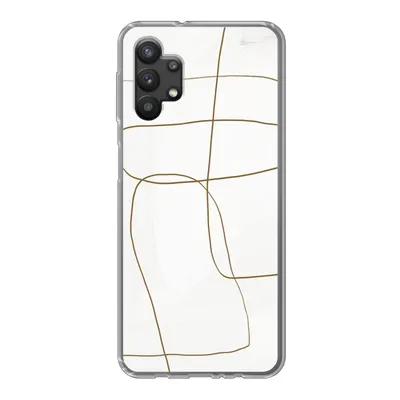 Produktbild von MuchoWow® Handyhülle Schutzhülle Hülle für Samsung Galaxy A32 5G Kunst - Braun - Weiß - Abstrakt Silikon Softcase Handy Hülle - Softcase