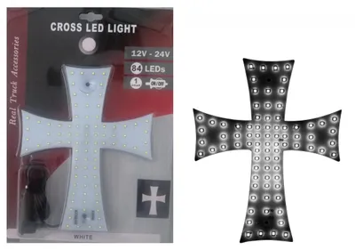 Immagine prodotto di Croce luminosa a LED, bianca, 84 LED, 12 V/24 V, 245 x 200 mm