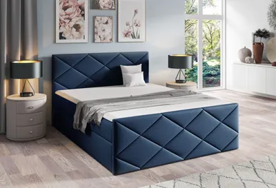 Obrázek produktu pro Postel s matrací a roštem HALKA - 160x200, modrá 4 + topper