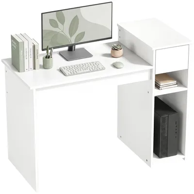 Immagine prodotto di Scrivania Salvaspazio Moderna con Cassetto 108x50x82cm Bianco