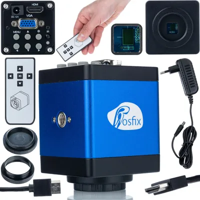 Obrázok produktu pre Rosfix Mikroskopická Kamera Draco Blue PRO KMDBP-HDMI-VGA | 2MP | FullHD | HDMI a VGA | Ideálna pre Laboratórium, Elektroniku a Priemysel