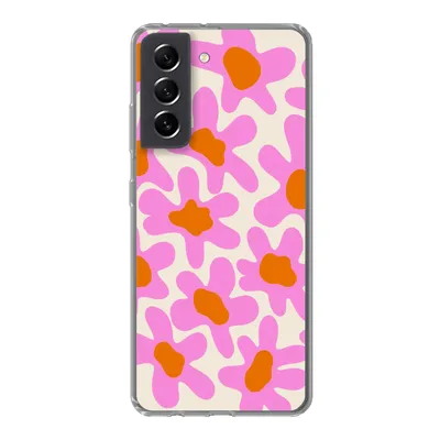 Produktbild von MuchoWow® Handyhülle Schutzhülle Hülle für Samsung Galaxy S21 FE Blume - Rosa - Muster Silikon Softcase Handy Hülle - Mobiltelefonhülle - Geburtstag Teenager