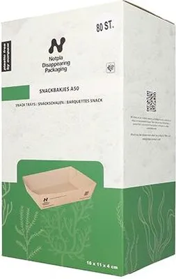 Produktbild von Snacktrays, Pappe "NOTPLA" 4 cm x 11 cm x 16 cm braun