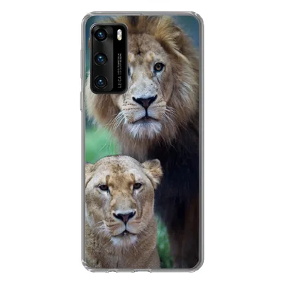 Produktbild von MuchoWow® Handyhülle Schutzhülle Hülle für Huawei P40 Porträt - Löwe Silikon Softcase Handy Hülle - Handytasche