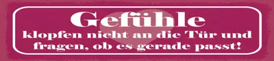 Produktbild von vianmo Holzschild 10x46 cm Gefühle klopfen nicht an die Tür an und fragen