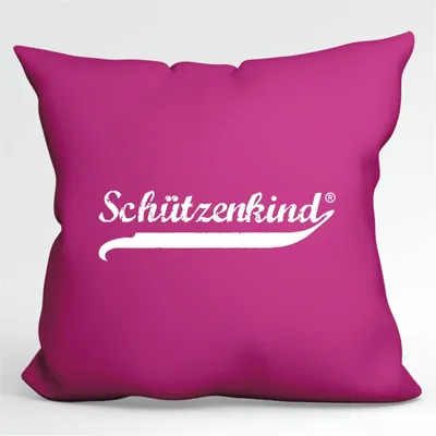 Produktbild von Hellweg Druckerei Zierkissen Schützenkind Vintage Geschenk Couchkissen Fuchsia 40x40cm mit Füllung  Baumwolle Schützenkind Vintage Souvenir