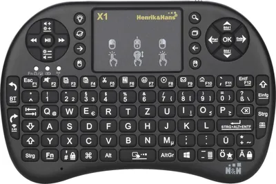 Imagen del producto de Teclado inalámbrico Bluetooth con touchpad, mini, y control remoto, para PC, con distribución QWERTZ