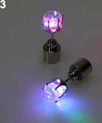 Produktbild von Mode Frauen LED Leuchten Strass Ohr Stud Ohrring Party Tanz Weihnachten Schmuck-Mehrfarbig