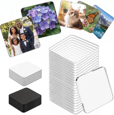 Productafbeelding van DIY-koelkastmagneten, acryl, 20 stuks, 5 x 5 cm, voor zelfdecoratie