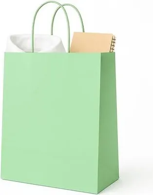 Obrázok produktu pre Papierová taška na darčeky 350 x 140 x 440 mm, zelená, ekologická