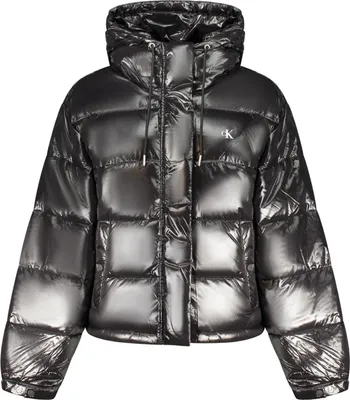 Produktbild von CALVIN KLEIN - Glänzende Daunenjacke mit Kapuze für Damen - Größe XS