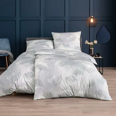 Produktbild von Estella Mako Interlock Jersey Bettwäsche Isabella platin 155x220 cm + 80x80 cm
