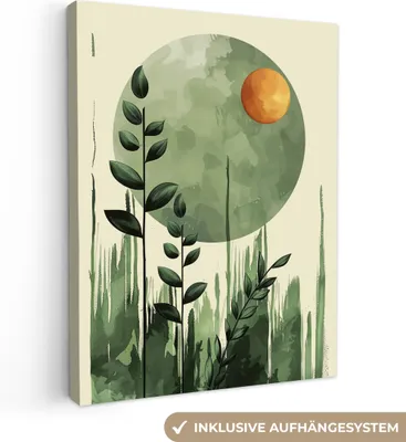 Produktbild von MuchoWow® - Leinwandbilder - Abstrakt - Natur - Kunst - Sonne - Modern, Wandbild, Wanddeko Bilder Wohnzimmer, 90x120 cm