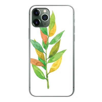 Produktbild von MuchoWow® Handyhülle Schutzhülle Hülle für iPhone 11 Pro Aquarelle - Blätter - Pflanzen Silikon Softcase Handy Hülle - Handy