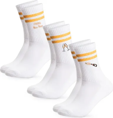 Produktbild von Occulto Damen & Herren Motiv Tennissocken 3er Pack (Modell: Rio) NewYear 43-46