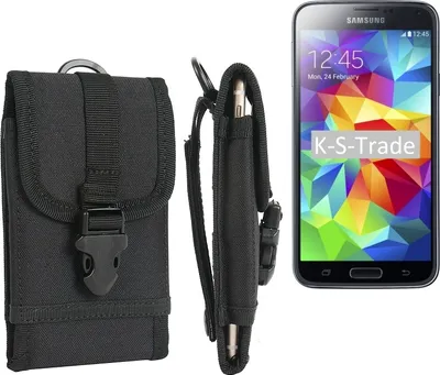 Produktbild von K-S-Trade Handyhülle kompatibel mit Samsung Galaxy S5 Gürteltasche Holster Handytasche Gürtel Tasche Schutzhülle Robuste Handy Schutz Hülle