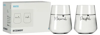 Produktbild von Ritzenhoff Sprüche Wasserglas-Set Mama & Papa 2er Set 510 ml Kristallglas