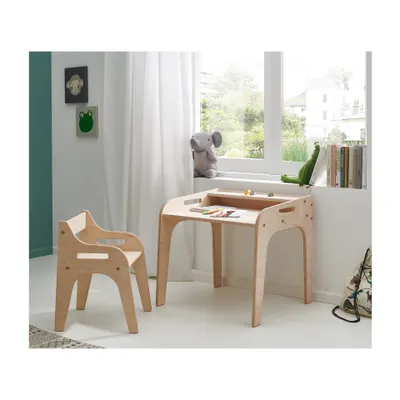 Produktbild von Montessori 2-tlg. Sitzgruppe / Tisch und Stuhl Nicky Naturell