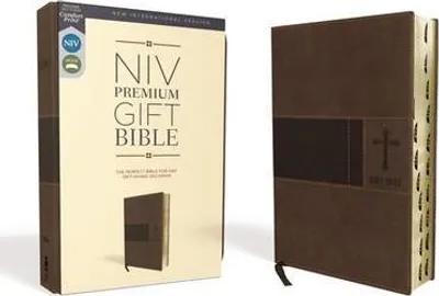 Zdjęcie produktu dla Niv, Premium Gift Bible, Leathersoft, Brown, Red Letter Edition, Indexed, Comfort Print