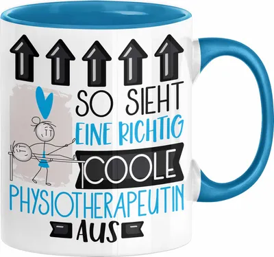 Produktbild von Physiotherapeutin Geschenk Tasse Lustig Geschenkidee für Physiotherapeutin Geburtstag So Sieht Eine Richtig Coole Physiotherapeutin Aus Frauen Spruch (Blau)