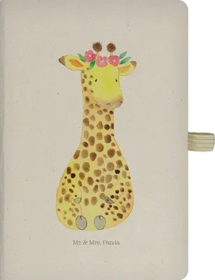 Produktbild von Mr. & Mrs. Panda Notizbuch A5 Giraffe Blumenkranz - Transparent - Geschenk, Skizzenbuch, Afrika, Journal, Freundin, Reisetagebuch, Kladde, Tagebuch, Abenteurer