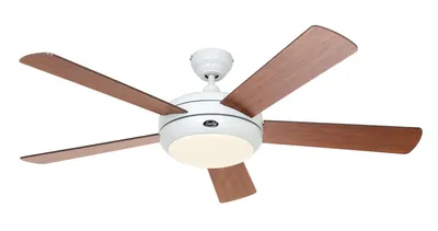 Obrázek produktu pro Stropní ventilátor s osvětlením a dálkovým ovládáním Titanium 132 cm Lopatky bílý ořech/višeň