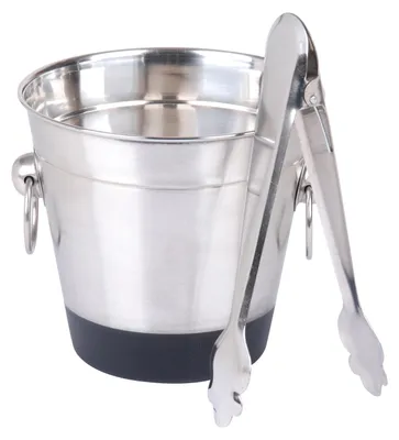 Produktbild von Eiskubel mit Zange - Eiswurfelhalter - Metall - 14 x 14 cm - Cocktails machen