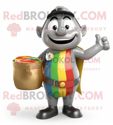 Obrázek produktu pro Postava REDBROKOLY maskota Grey Pot Of Gold v kostýmu Romper a Wallets