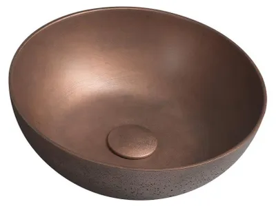 Obrázok produktu pre Sapho FORMIGO betónové umývadlo na dosadanie, priemer 39 cm, matná meď