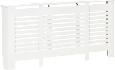 Produktbild von HOMCOM Heizkörperverkleidung Heizkörperabdeckung Heizkörper Radiator Abdeckung Einstellbar MDF Weiß 140-202 x 19 x 82,5 cm
