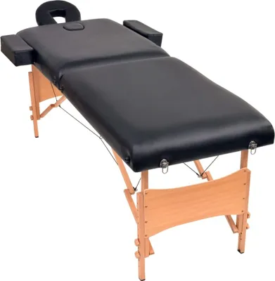 Produktbild von Massageliege 2 Zonen Tragbar 10 cm Polsterung Schwarz