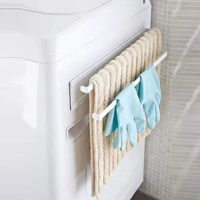 Immagine prodotto di Portasciugamani doppio da parete, bianco, per bagno e cucina