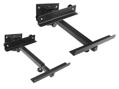 Produktbild von 2 x Lautsprecher Halterung - 19 bis 30 cm verstellbar - 12° Grad neigbar - bis 15kg belastbar - HiFi Heimkino Surround Boxen Wandhalterung Halter schwarz Modell: BH2BK