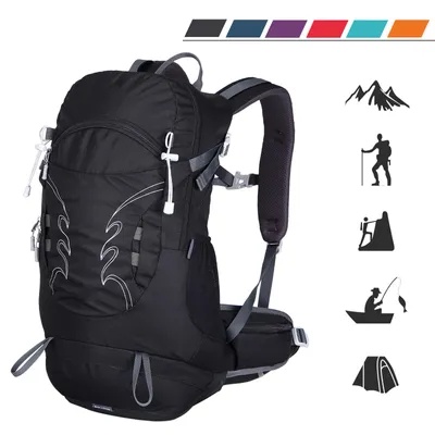 Produktbild von Wanderrucksack 30L Wanderrucksack mit Rückenbelüftung, Wasserdicht mit Regenschutz für Outdoor Reisen Camping Trekking