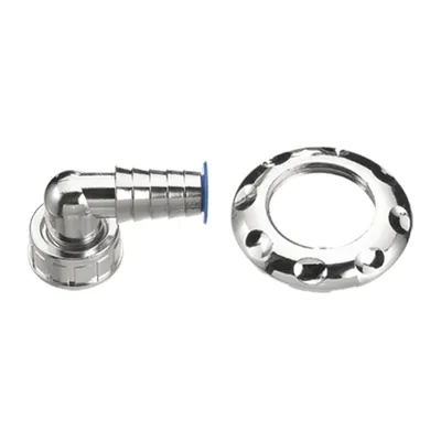 Produktbild von HAAS Schlauchverschraubung 90, 3/4 mit Rosette verchromt für Unterputzsiphon